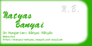matyas banyai business card
